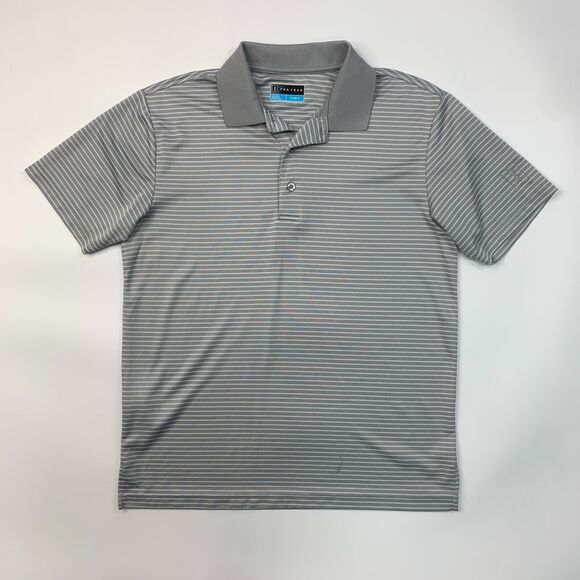 PGA Tour Polo Shirt Mens S Small Gray Striped Short Sleeve Performance Golf - Picture 2 of 11